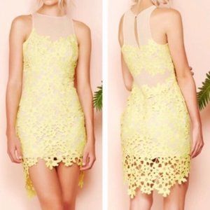 Lovers + Friends Larissa Yellow Eyelet Dress